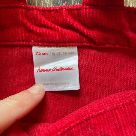 SOLD Hanna Andersson Red Cord dress, 12-18 months - Picture 5 of 8